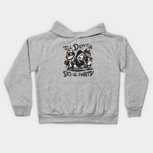 Till Death Do Us Party. DJ Grim Reaper and Spooky Monster Crew Kids Hoodie